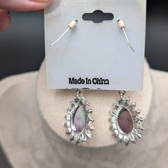 Hope Collection Dangle Earrings Blue Purple Drop Crystal Boho Lead Nickel Free - Picture 2 of 4